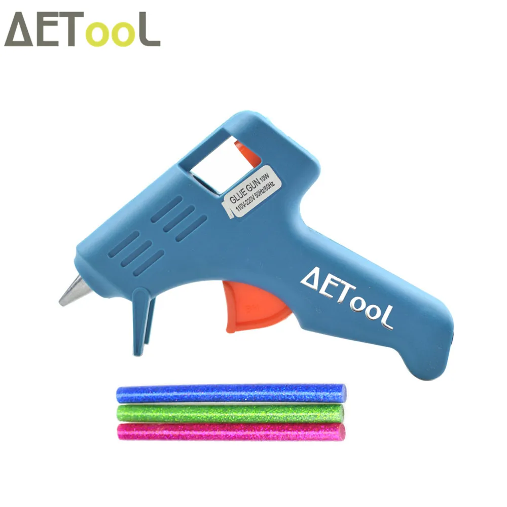 AETool 10 Вт Мини Синий термо пистолет тепловой горячий клей для ремонта DIY