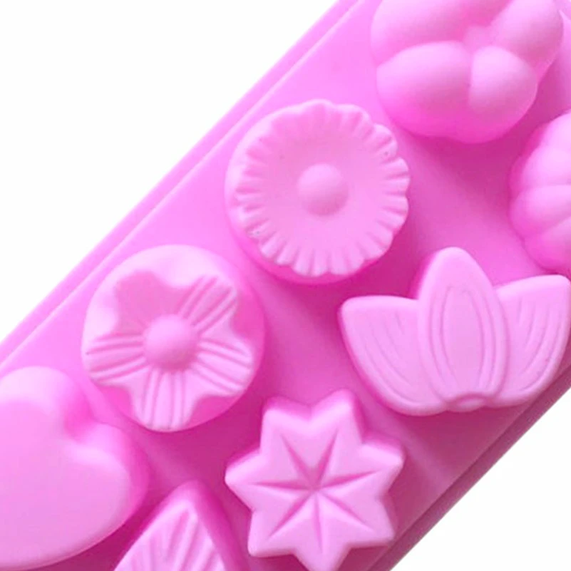 Atekuker Love Heart Leaf Flower Shapes Silicone Pastry Molds Baking Tools For Cakes Cookie Bakeware Soap Making | Дом и сад