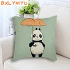 Диванная подушка акварель Kawaii панда Подушка с принтом Милая панда льняная хлопковая Подушка 45*45 см декоративная подушка