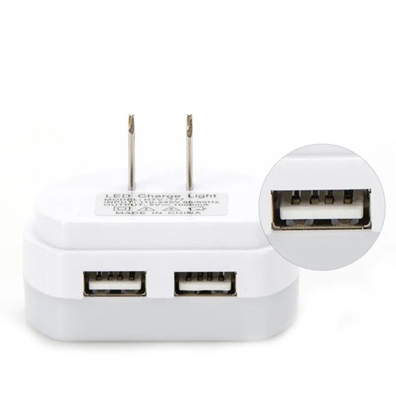 Круглый ночник AC 110 240 В с датчиком управления светодиодный двойной USB для