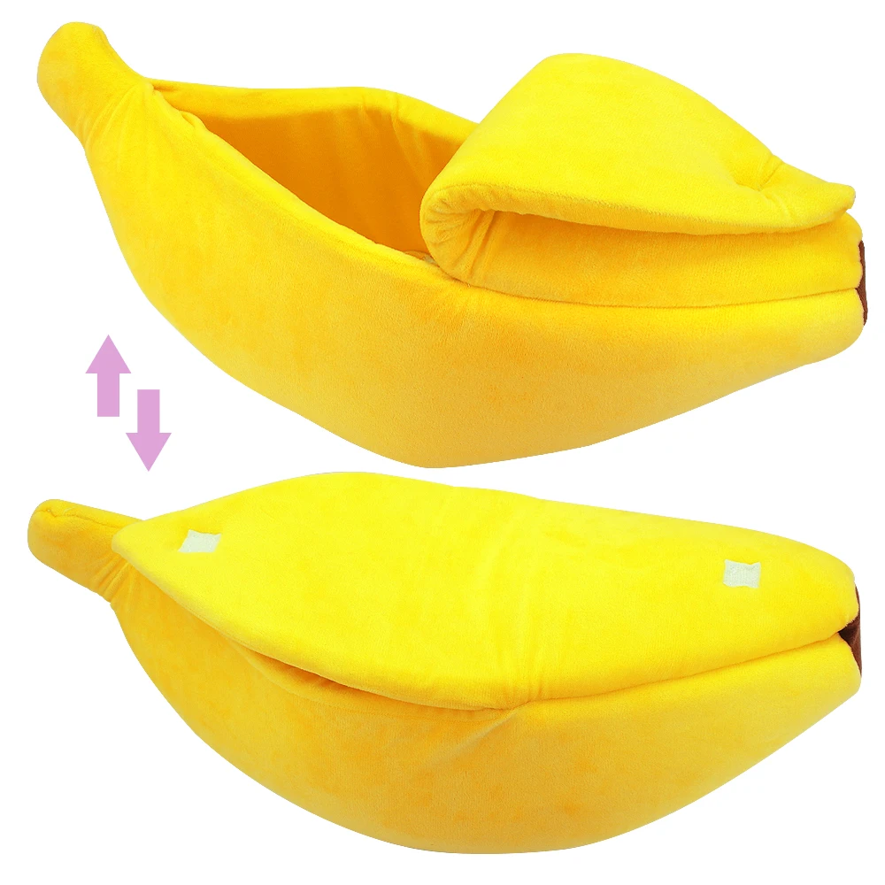 Banana Cat Bed House Cozy Cute Puppy Cushion Kennel Warm Portable Pet Basket Supplies Mat Beds for Cats Kittens | Дом и сад