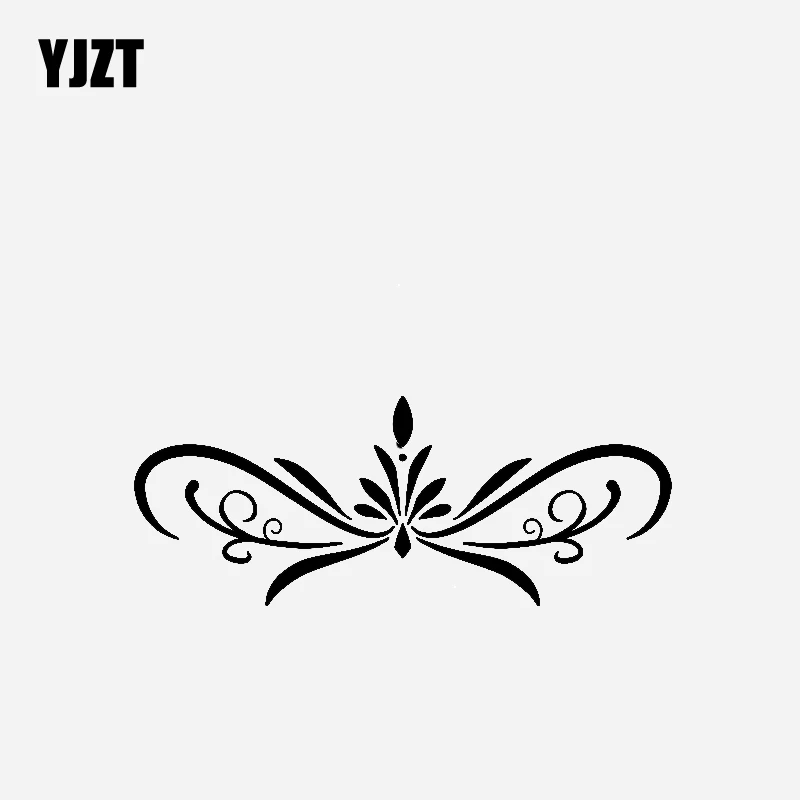 

YJZT 16,2 см * 6,3 см цветок Креативный дизайн и фотография виниловая наклейка черный/серебряный цвет