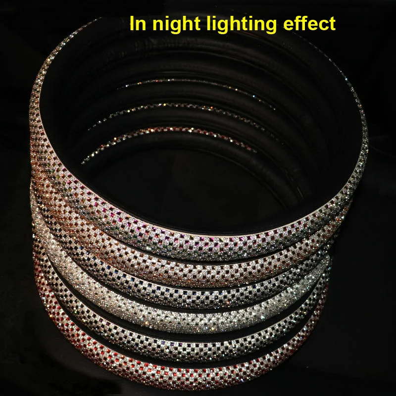 Новинка 2019 роскошные чехлы на руль автомобиля со стразами для женщин и девушек