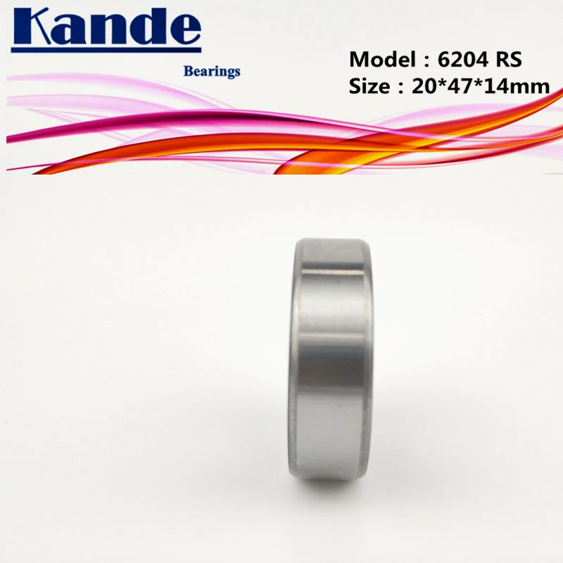 Kande 6204RS 2 шт. Однорядный шариковый подшипник с глубоким желобом размер 20*47x14 мм