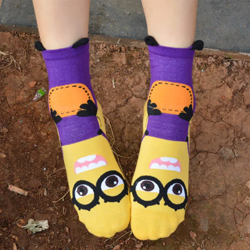 1 пара женские хлопковые носки Гадкий я|socks ladies|despicable me sockssummer socks |