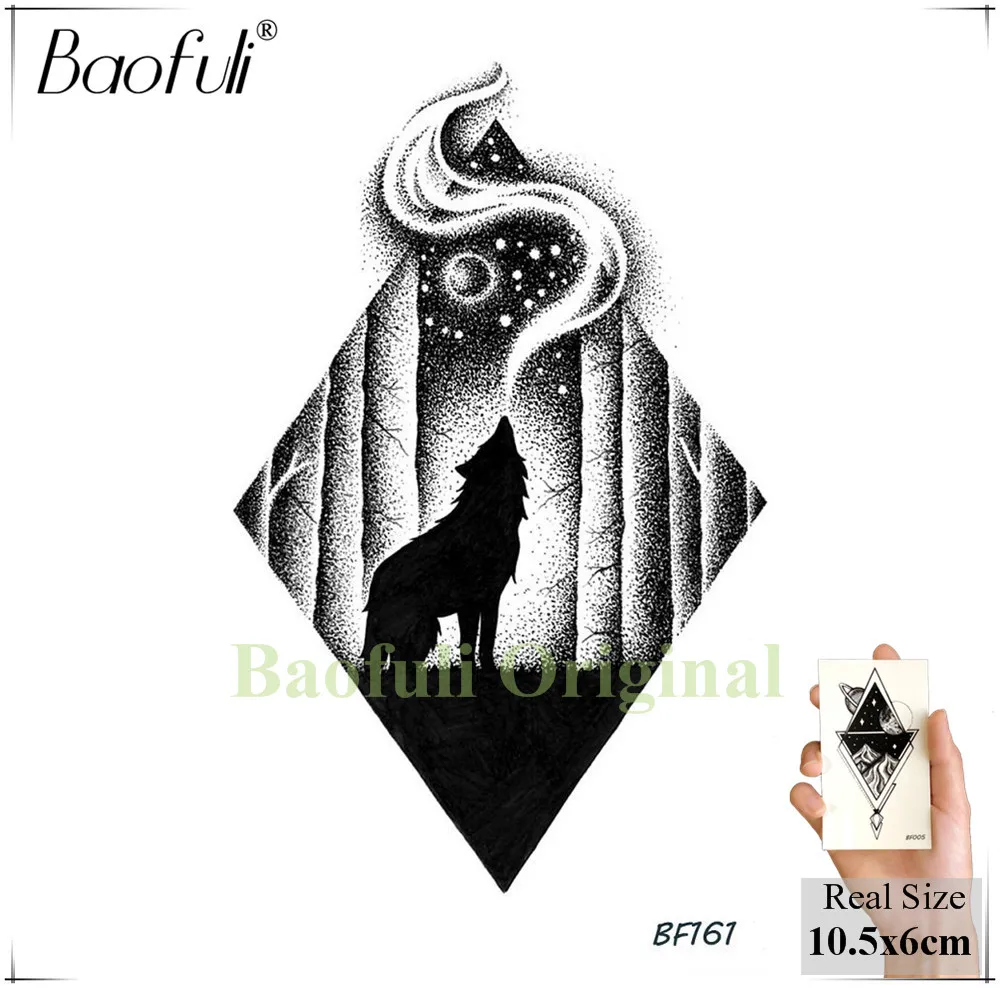 BAOFULI геометрические алмазные розы Временные татуировки Эскиз Кристалл