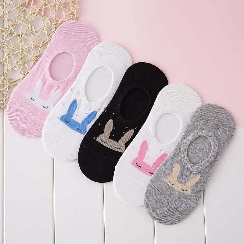 

Women Happy Easter Bunny Decorations for Home Socks Easter Rabbit Eggs No Show Socks Hot Selling wielkanoc