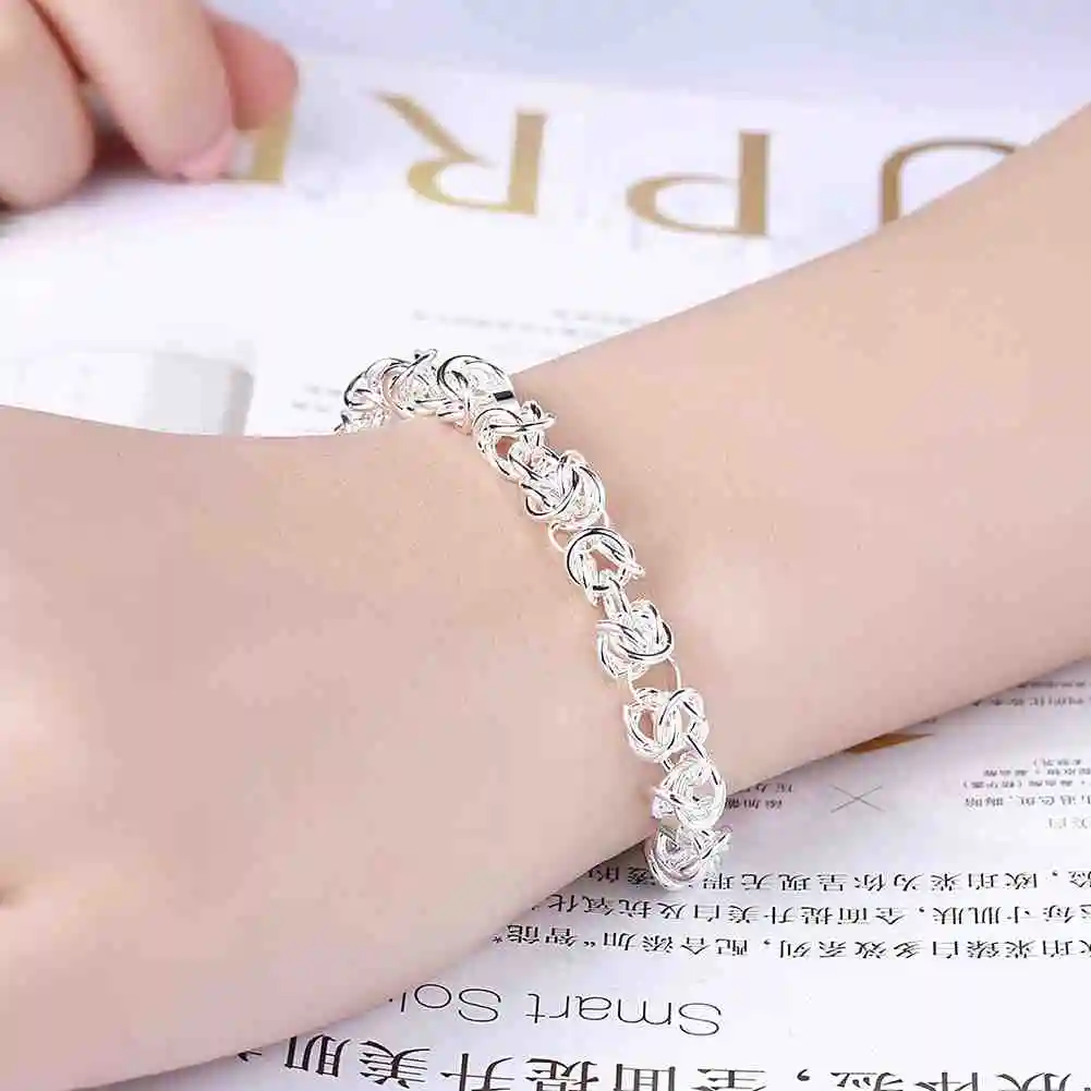 KITEAL 2017 925 марка серебряный цвет pulseras для женщин 6 мм 20 см цепь костяная pulseira masculina