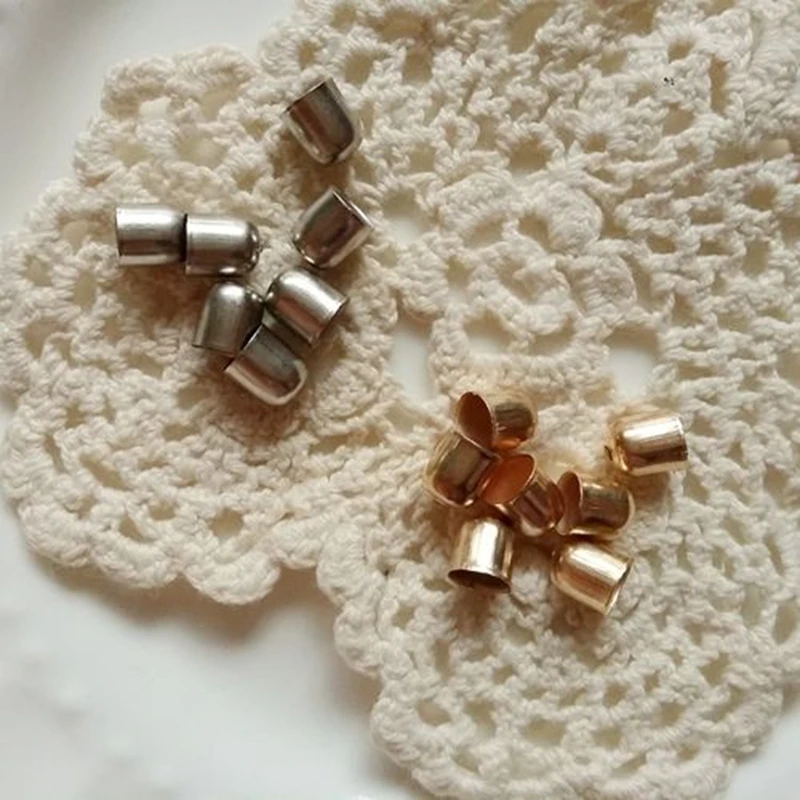 

6MM 1000PCS Nickel & Rose Gold Color Metal Rope End Bead Caps Jewelry Findings & Accessories