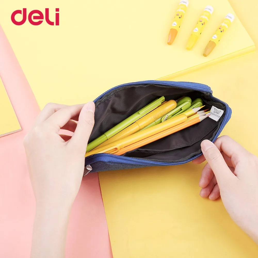 Чехол для карандашей Deli в стиле Покемон простой холщовый чехол на молнии милый