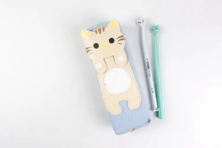 Синий Чехол для карандашей Kawaii Cats, чехол для карандашей, канцелярские принадлежности, поставка карандашей для хранения, чехол для карандашей s, школьные принадлежности - Цвет: Синий