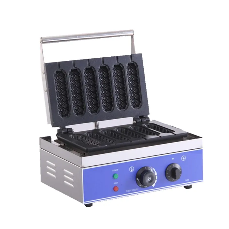 Commercial Electric 6 Pieces Crispy Corn Hot Dog Waffle Maker Non-stick French Muffin Sausage Machine | Инструменты