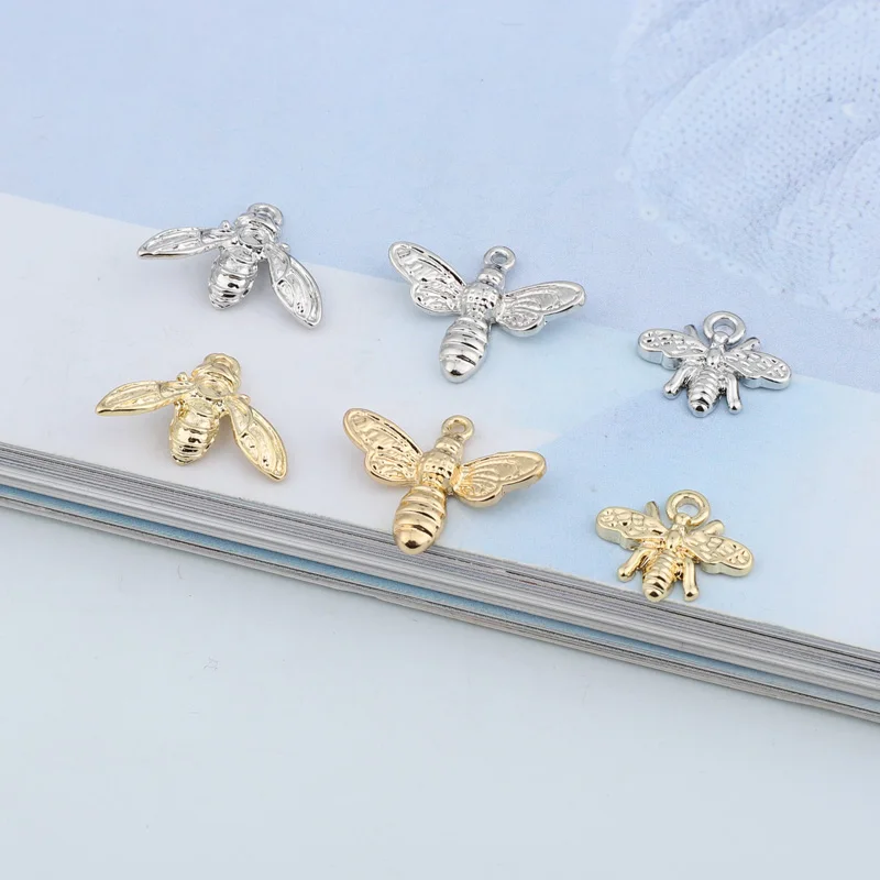 color mixed 5pcs European Bee Dangle Earring Charms Gold Alloy Findings DIY Animal Pendant Make Necklace Bracelet Jewelry Accessories C268 - Окраска металла: color mixed