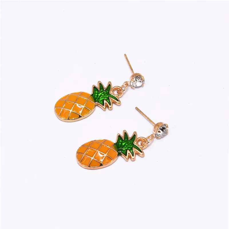 Лидер продаж модные серьги капли с белыми кристаллами и желтыми фруктами