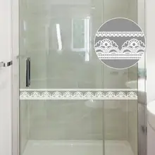 Кружевные цветочные обои для ванной стеклянная дверь Декор