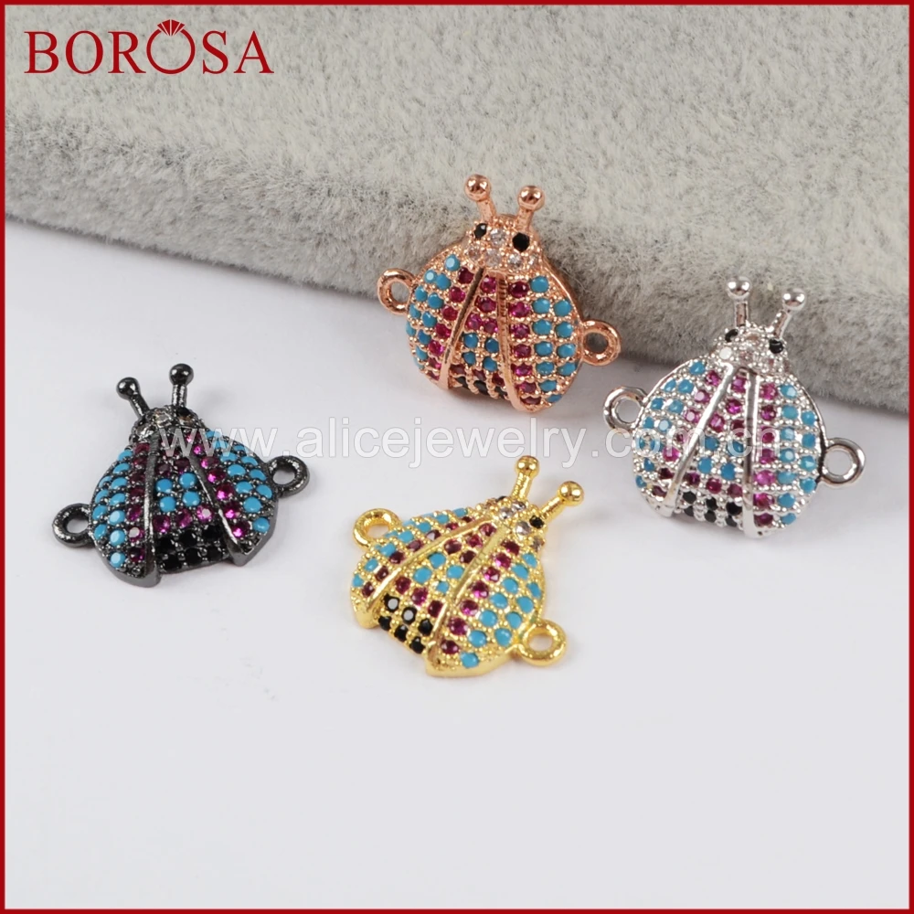 BOROSA новый дизайн микро проложить CZ Dung жуки разъем друзы Красочные Кристалл