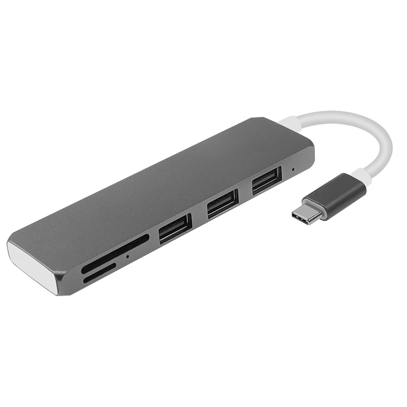 1 шт. Универсальный usb концентратор Type C на USB3.0 + TF/Micro SD USB3.1 PD адаптер для зарядки USB