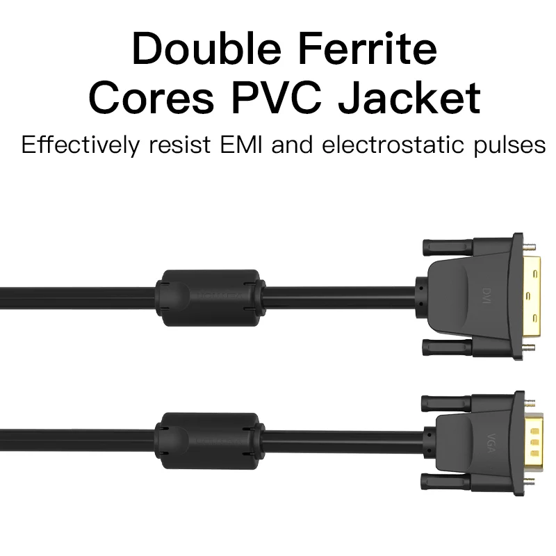 Vention DVI к VGA Кабель-адаптер высокое разрешение DVI-I 24 + 5 штекер Мужской адаптер