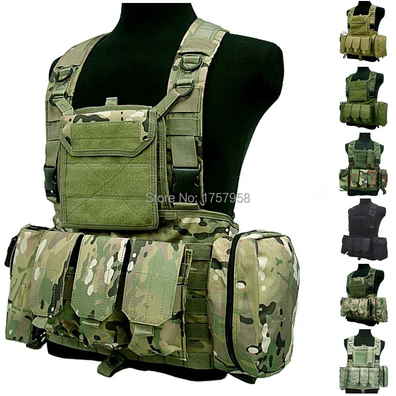 

FSBE LBV Load Bearing Molle Assault Vest RRV Chest Rig Harness Paintball Combat Molle Vest