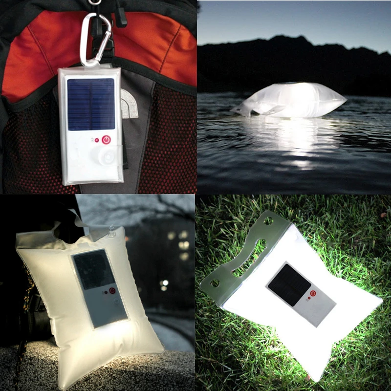 Надувной светодиодный фонарь на солнечной батарее аварийное освещение