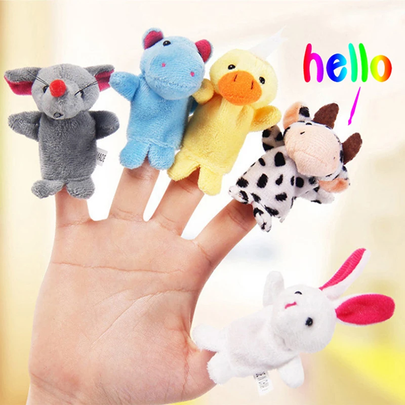 

10Pcs Cute Cartoon Creature Animal Finger Puppet Plush Toy Child Baby Early Education Doll Boy Girl Finger Doll Suit Student Gif