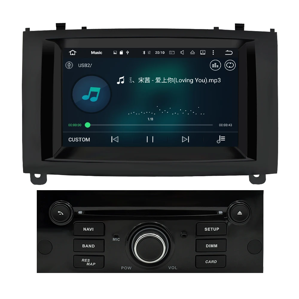 4G ram Android 9,0 автомобильный dvd-плеер Мультимедиа Стерео для peugeot 407 2004 2005 2006 2007 2008 2009 2010 авто радио gps навигация