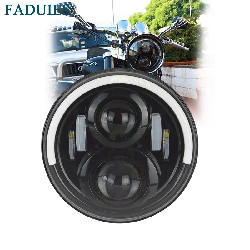 FADUIES 7 &quot60 Вт круглый мотоцикл светодиодный проектор фара для мотоцикла Harley Jeep