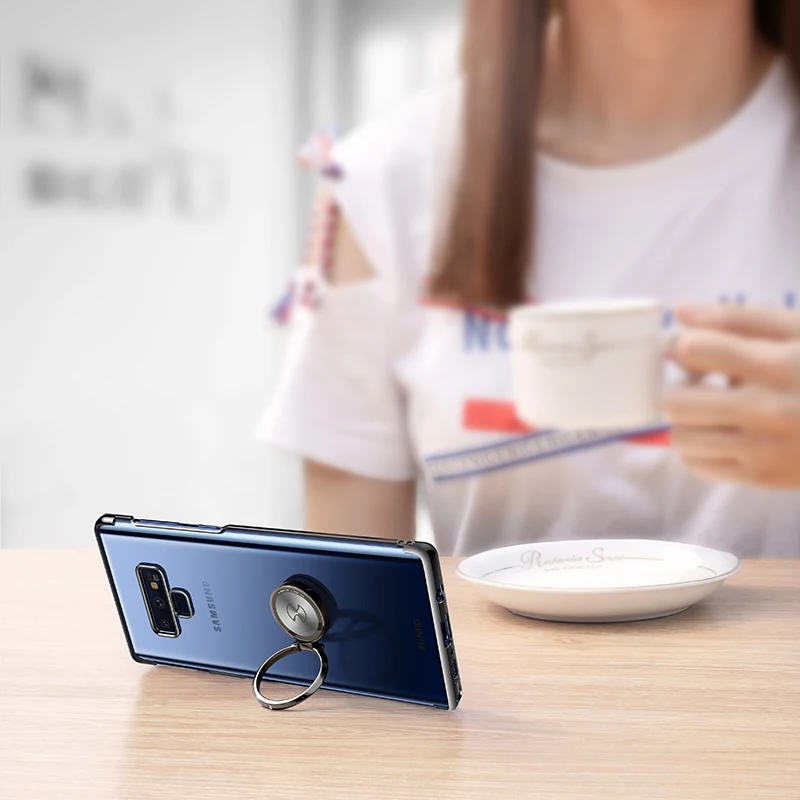 Xundd For Samsung Galaxy Note 9 Note9 Case Magnetic Car Holder Stand Finger Ring Clear PC Back Cover | Мобильные телефоны и