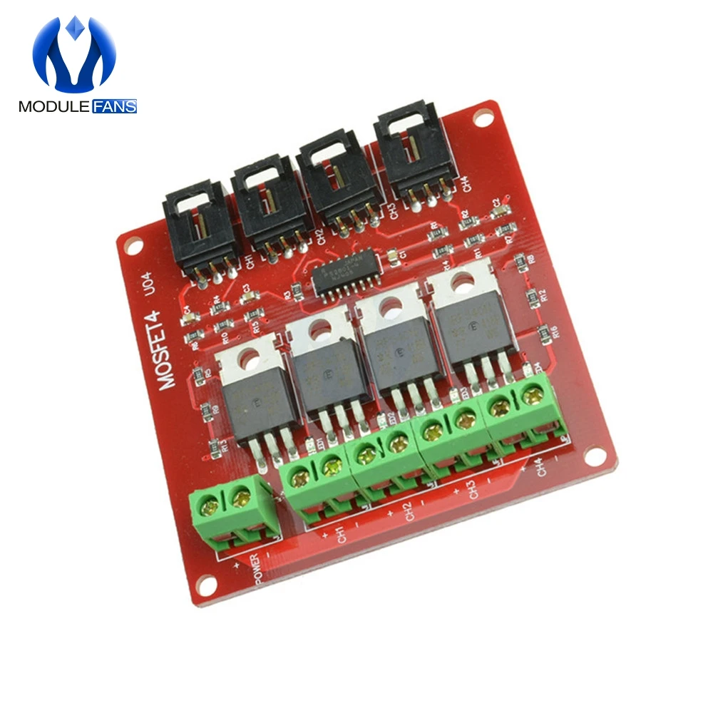 Четыре канала 4 способ маршрут MOSFET Кнопка IRF540 V4.0 + модуль коммутатора для Arduino DC