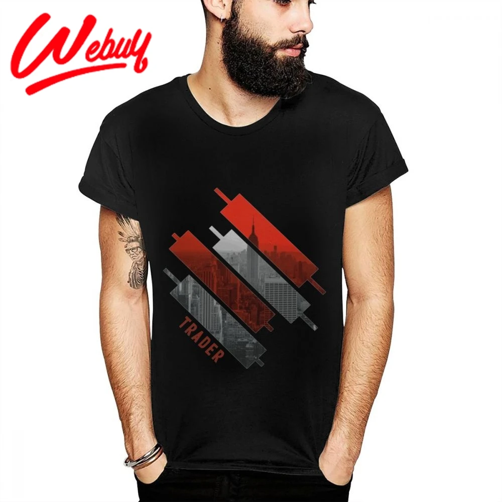 Мужская футболка с круглым вырезом дневной трейдер Forex подсвечник модная Homme для