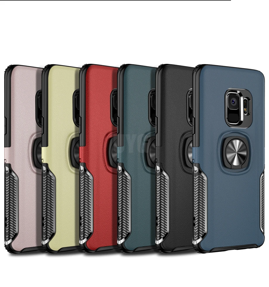 Metal Bracket phone case For Samsung Galaxy J3 J5 J7 Pro 2017 cases Luxury Shockproof armor Finger ring holder Stand back cover |