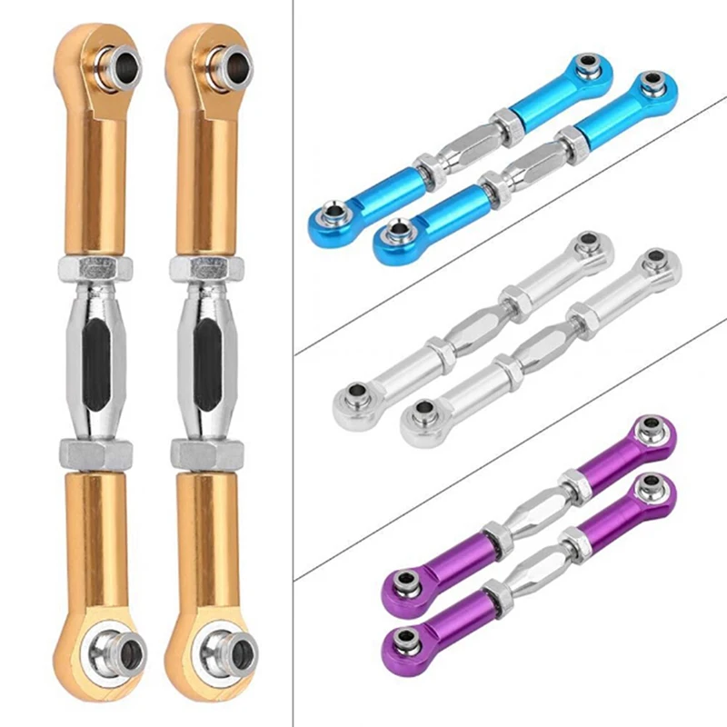 

2pcs Steering Rod Replacement Machined Rod RC Linkage Servo For HSP 94111 / 94188 RC Car Upgrade Aluminium Alloy Accessory