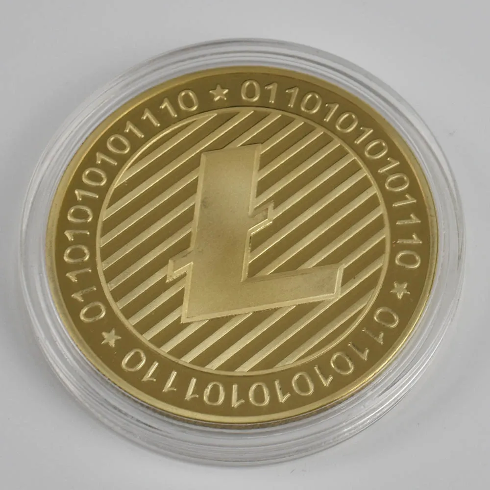 gold litecoin Дешевые Биткоин монета бит криптовалюты монета Биткоин пульсация Металл физическая монета с пластиковой оболочкой - Цвет: gold litecoin