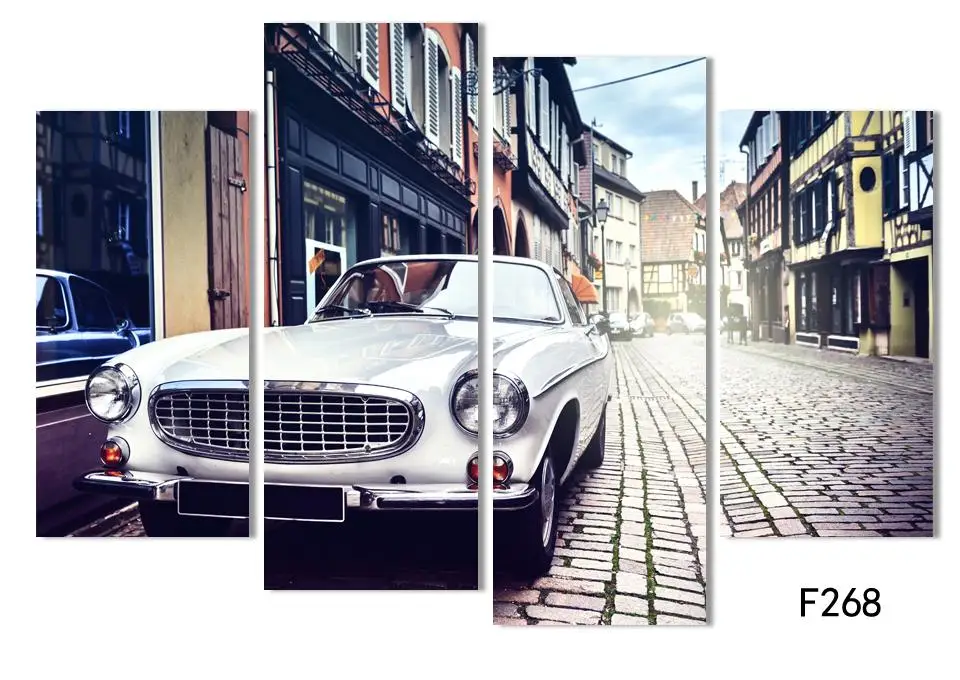 Fallout New Oil Painting 2017 4 Pcs Stree View Wall Art Picture Home Decoration Living Room Canvas Print | Дом и сад