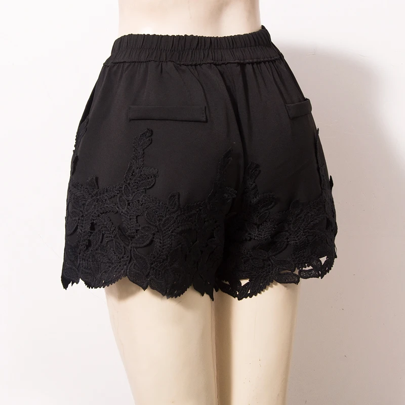 Женские кружевные шорты с цветочным принтом эластичной резинкой на талии весну и