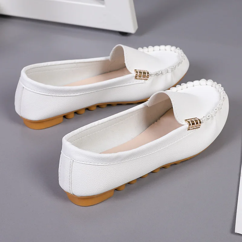 Women Ballet Shoes Flats Cut Out Leather Breathable Boat Ballerina Ladies Slip on Woman Shallow | Обувь