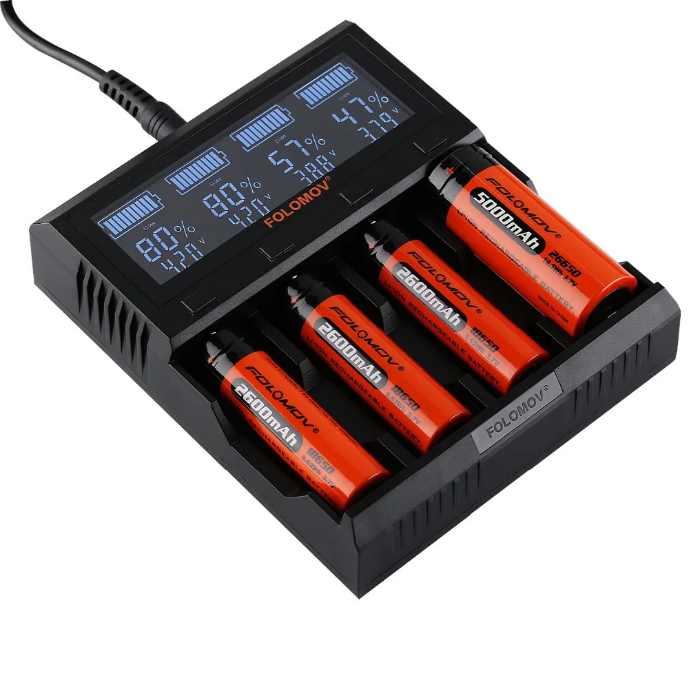 Folomov A2/Folomov A4 Интеллектуальное Быстрое Зарядное устройство Li-ion/LifePO4, NiMH/NiCd зарядное устройство