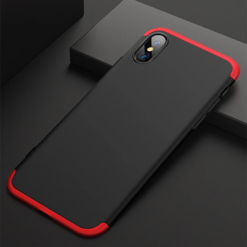 360 Full Protective Phone Case For iPhone XR XS MAX Back Covers 3 In 1 Matte Hard PC Apple X Coques Capa |
