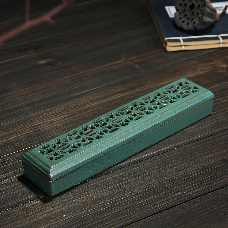 Бамбуковая курильница подставка для ароматических палочек ящик Joss-stick Box полый ароматерапия Zen лежащий курильщик домашний офис Чайный домик G - Цвет: Сливовый