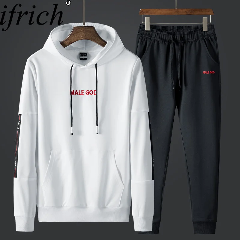 IFRICH бренд спортивный костюм мужские толстовки наборы спортивные костюмы мужской
