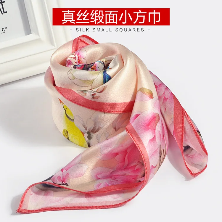 Новый маленький квадратный шелковый атласный шарф с принтом 65X65 см|silk scarf|satin silk