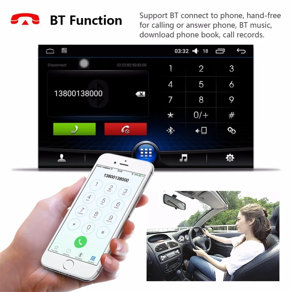 Android 6 0 7-дюймовый четырехъядерный автомобильный MP5 плеер Bluetooth GPS навигация 3G WiFi AM