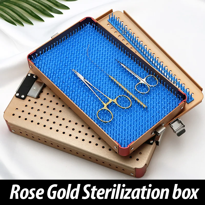 Imported silica gel sterilizing box aluminum alloy sterilizing box for micro-ophthalmic surgery tools and instruments