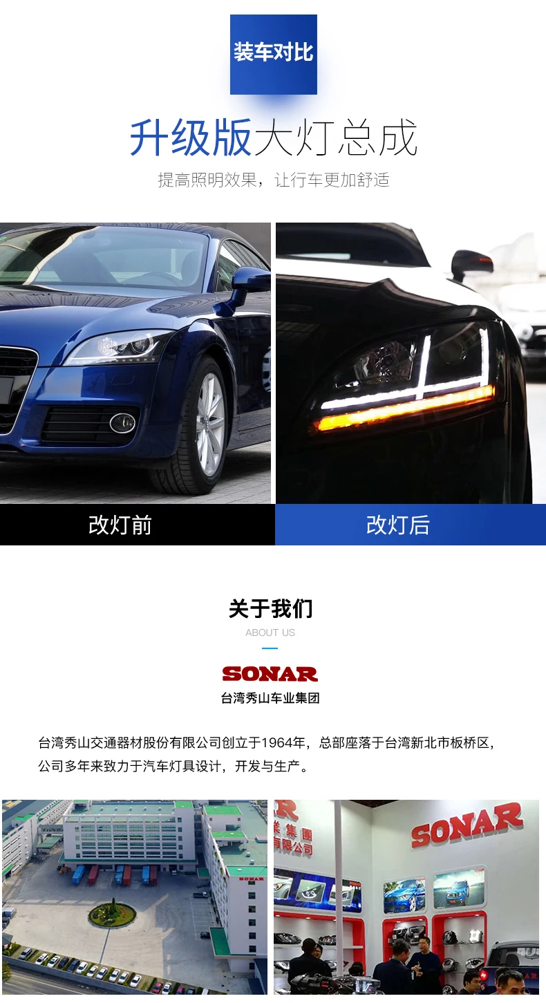 АКД Автомобиль Стайлинг фара для Audi TT фары 2006-2012 TT светодиодные дневные ходовые огни на передних фарах сигнальная лампа Hid би ксенон авто аксессуары