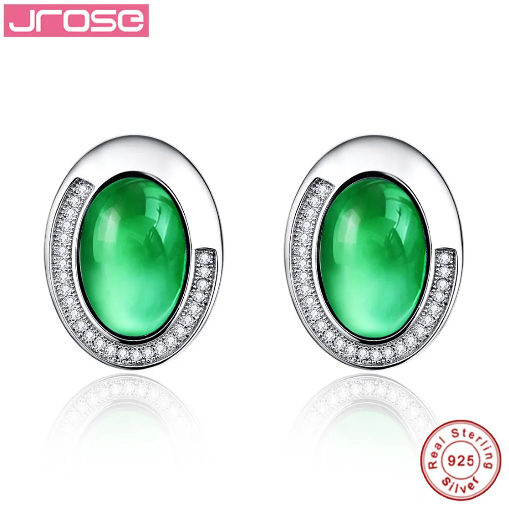 Jrose серьги из стерлингового серебра 925 пробы CZ зеленый циркон золотые для женщин