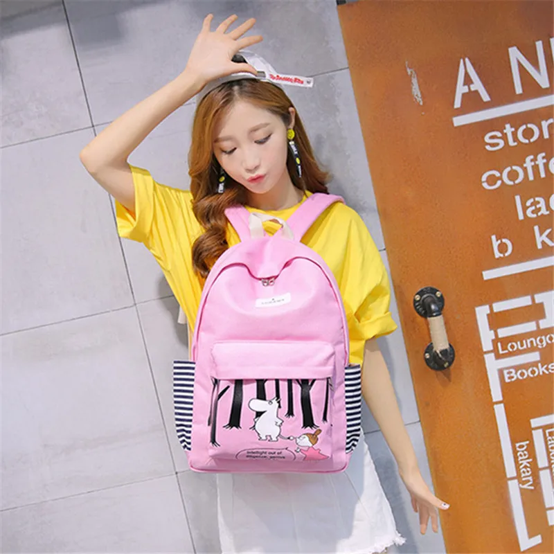 Fondhere 2019 Новый женский холщовый рюкзак милый Бегемот Сумка молодежная дорожная