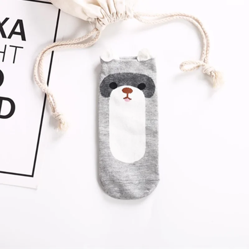 357 Новые модные милые животные женские хлопковые носки Kawaii летние короткие носки тапочки Для женщин Повседневное мягкие забавная лодка носки оптом - Цвет: 357
