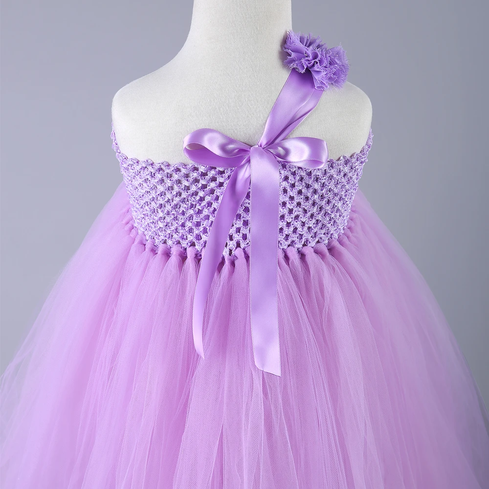 

Lavender Flower Girl Tutu Dress Tulle Princess Children Kids Party Tutu Dresses For Girls Pageant Wedding Ball Gown Dress 1-14Y
