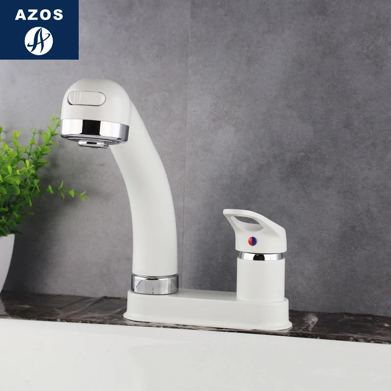 Azos выдвижной кран вращающийся смесительный клапан латунный Белый Переключатель