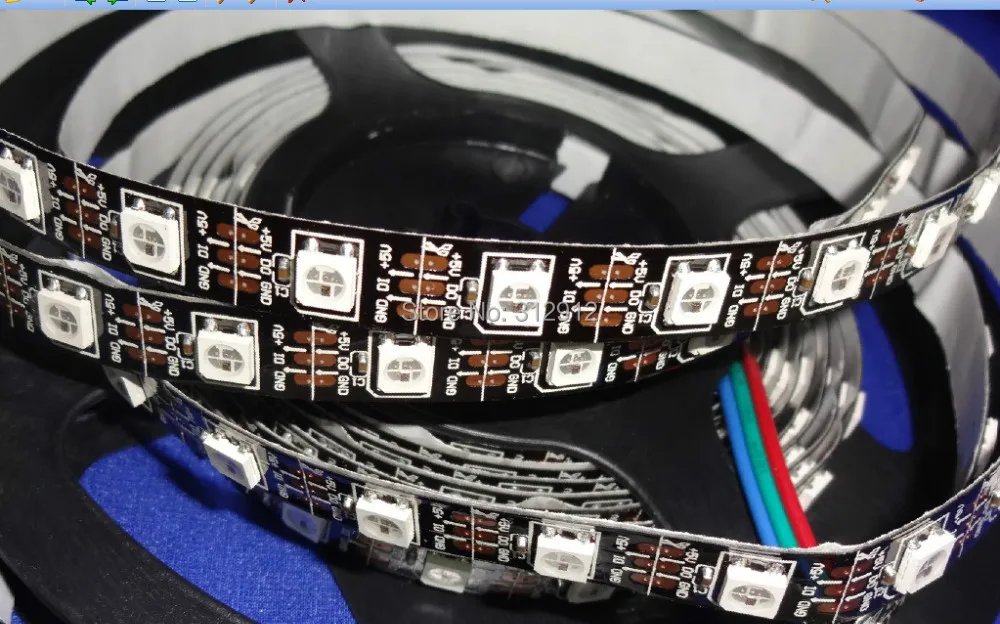 

4m DC5V WS2812B BLACK PCB led pixel srip,non-waterproof,60pcs WS2812B/M with 60pixels